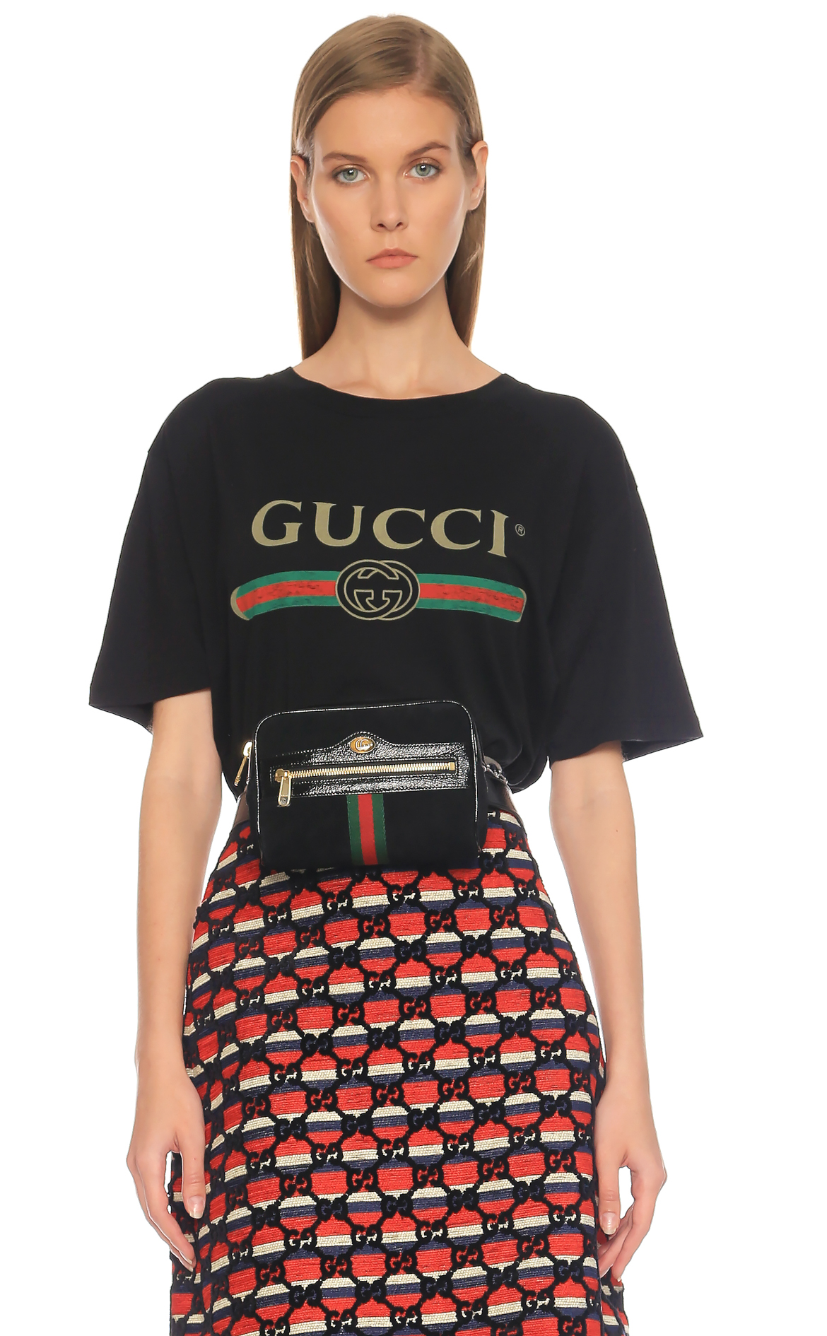 vice versa schrijven Portiek Gucci Kadın Siyah T-Shirt GUC457095X5L89-1948-BLACK - Brandroom