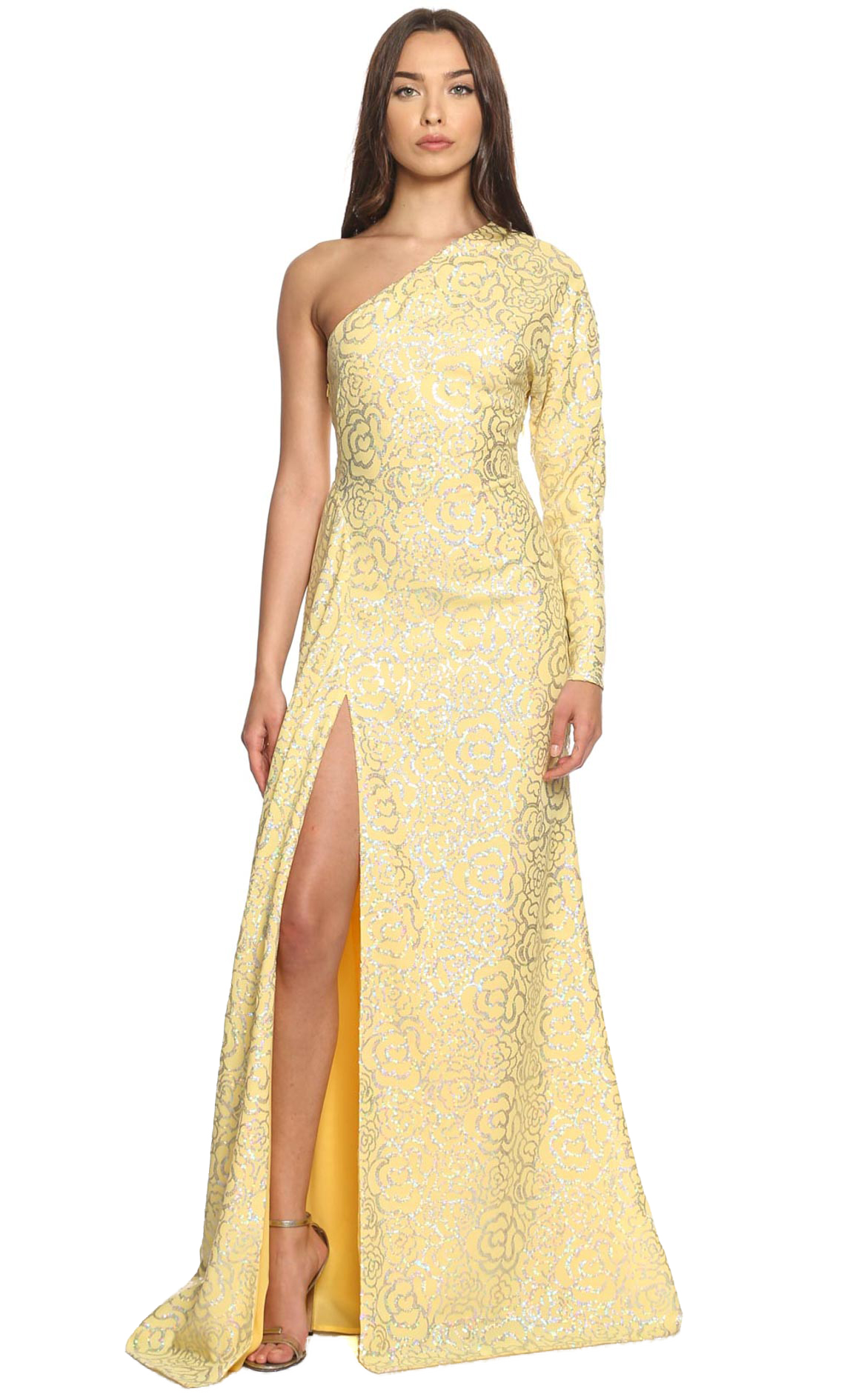 Alessandra Rich  Sarı Gece Elbisesi