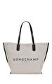 Longchamp Essential Ekru Bez Omuz Çantası L