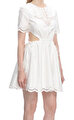Daisy Cotton Broderie Anglaise Cut Out Mini Elbise