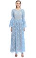 Blue Rose Lace Maxi Elbise