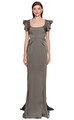 Zaz Zac Posen Gri Gece Elbisesi