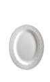 Zig Zag Beyaz Gri Oval Servis Tabağı 36 cm
