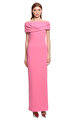 Solace London Toz Pembe Uzun Elbise 