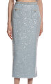 Blue Sequin Boucle Midi Etek