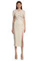Cream Cord Lace Midi Etek