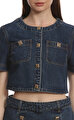 Denim Crop Top Üst