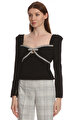 Black Diamante Bow Top Üst