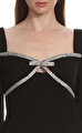 Black Diamante Bow Top Üst