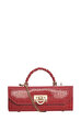 Petra Petrova Kırmızı  Krokodil Baskılı Kutu Çanta 