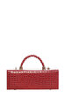 Petra Petrova Kırmızı  Krokodil Baskılı Kutu Çanta 