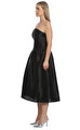 Black Taffeta Midi Elbise