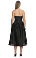 Black Taffeta Midi Elbise
