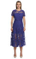 Cobalt Lace Midi Elbise