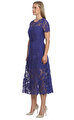 Cobalt Lace Midi Elbise
