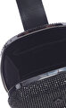 Black Rhinestone Top Handle Clutch Çanta