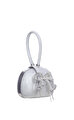 Silver Rhinestone Top Handle Clutch Çanta