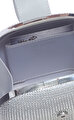 Silver Rhinestone Top Handle Clutch Çanta