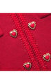 Red Knit Heart Buttoned Mini Elbise