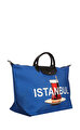 Longchamp Le Pliage du Monde İstanbul Mavi Seyahat Çantası L