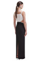 Black And White Crepe Maxi Elbise
