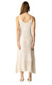 Akep Krem Rengi Elbise