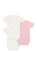 Kısa Kollu Baskılı Pamuklu  Bebek Body Seti 3' lü