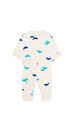 Balina Baskılı Pamuklu Bebek Sweatshirt ve Pantolon Takım