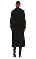 Qupra Siyah Trençkot