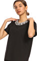 Kadın Necklace Shrunken Tee Siyah T-Shirt