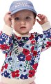 Çiçek Baskılı Pamuklu Kapüşonlu Bebek Sweatshirt
