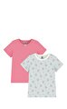 Çiçek Baskılı Kısa Kollu Pamuklu Çocuk Tişört Set 3' lü