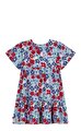 Çiçek Baskılı Kısa Kollu Pamuklu Çocuk Elbise