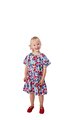 Çiçek Baskılı Kısa Kollu Pamuklu Çocuk Elbise