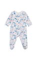 Arka Açılı Çiçek Desenli Polar Bebek Tulum Pijama