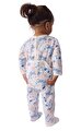 Arka Açılı Çiçek Desenli Polar Bebek Tulum Pijama