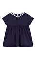 Denizci Yakalı Düz Kısa Kollu Pamuklu Bebek Elbise