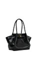 Siyah Hana Medium Vegan Deri Omuz Çantası