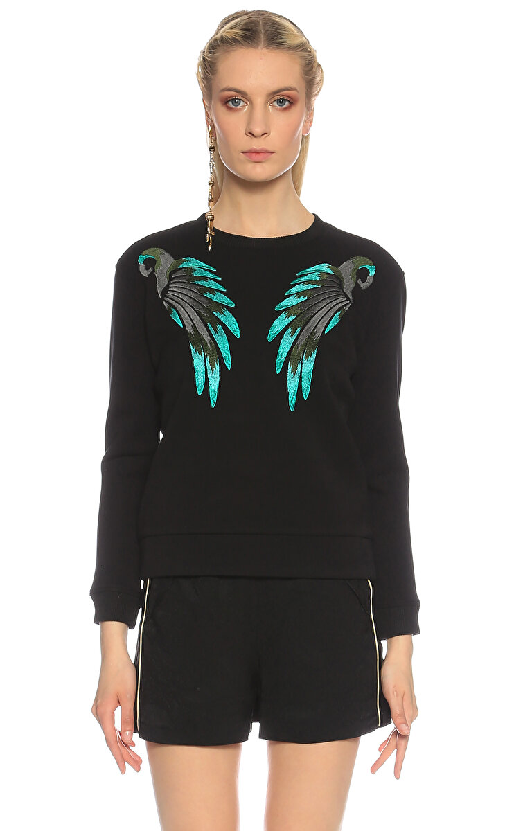 Maje Kad n Siyah Sweatshirt MAJE17TONNERRE 0002 Black Brandroom