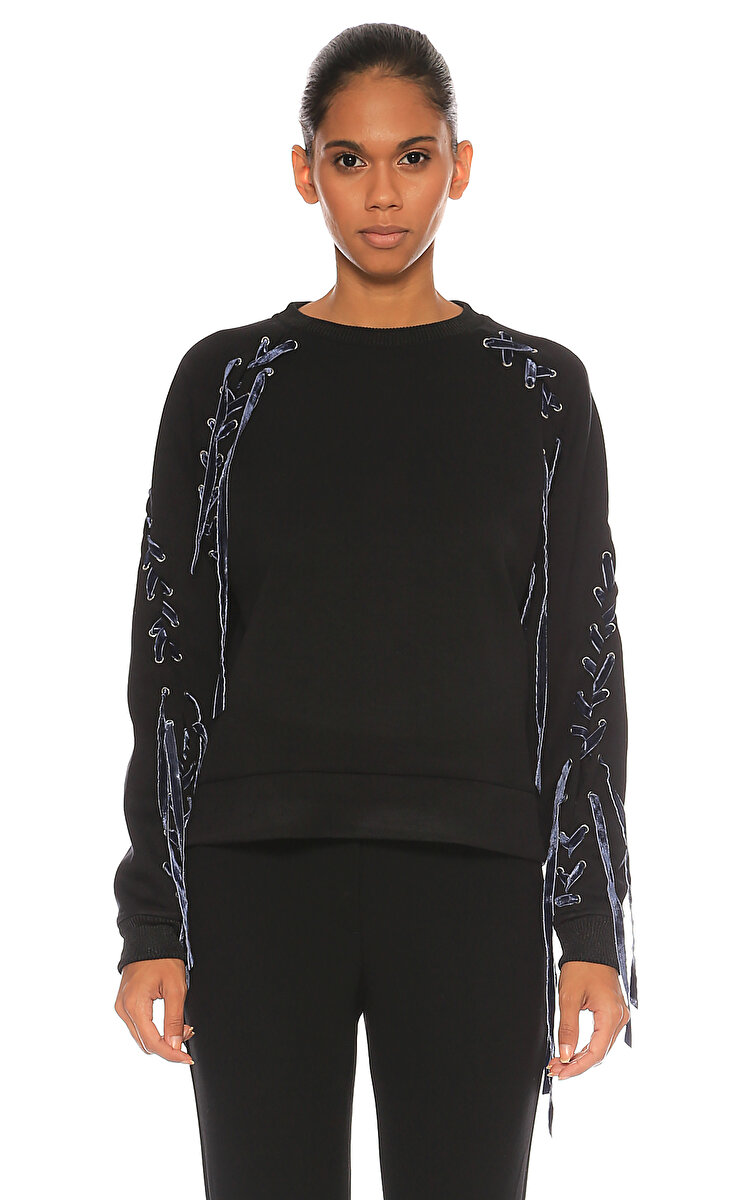 Maje Kad n Siyah Sweatshirt MAJH17TRIANGLE 0002 BLACK Brandroom