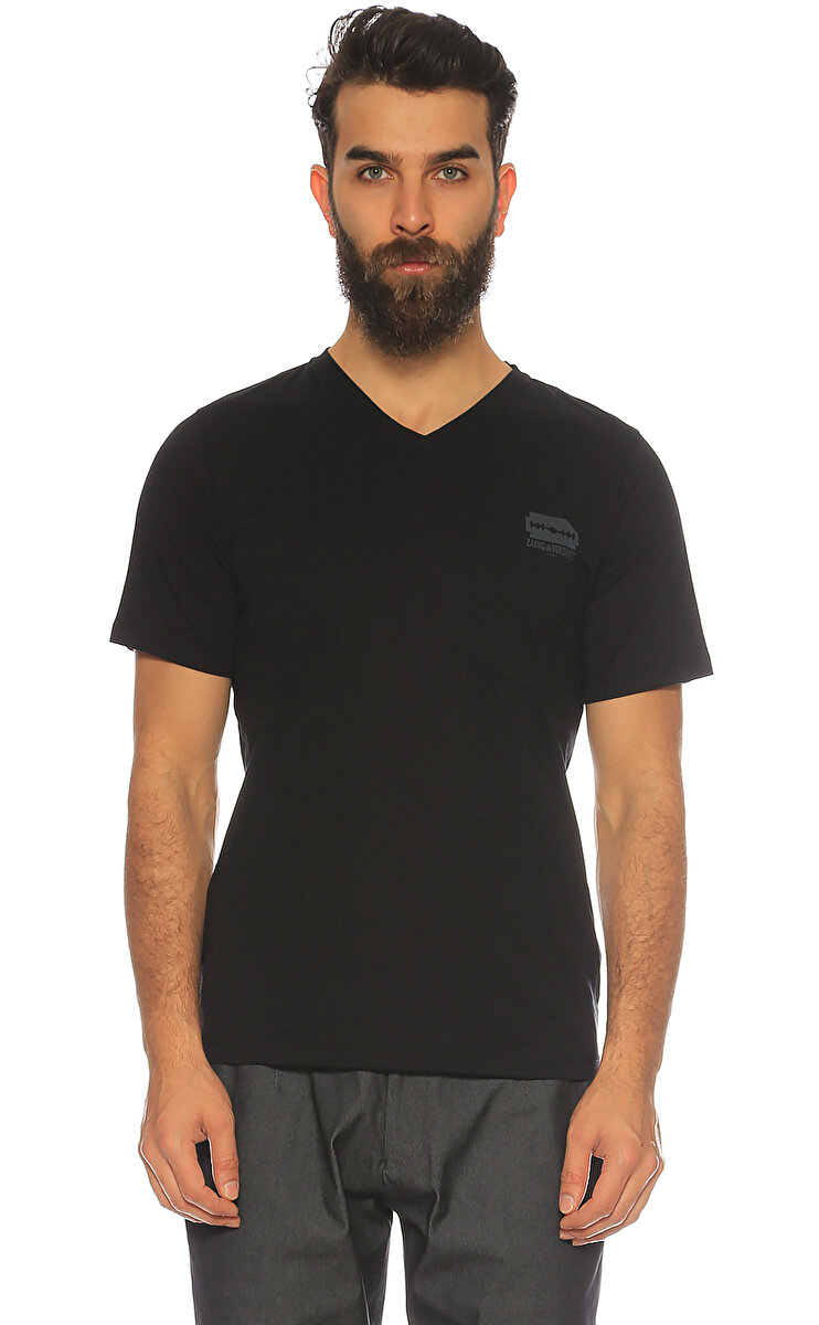 Zadig Voltaire Erkek Siyah T Shirt ZVTTYLBLA BLACK Brandroom