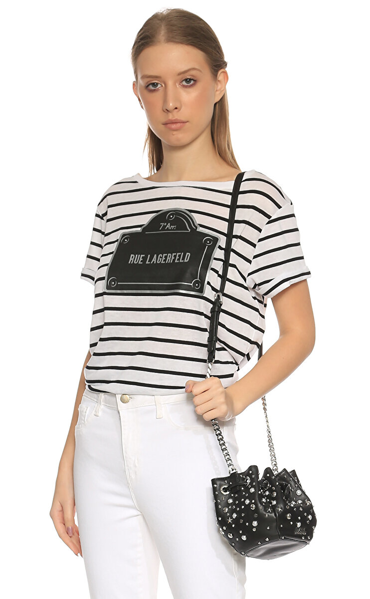 Karl Lagerfeld Kad n Beyaz T Shirt KAR76KW1721 100 WHITE Brandroom