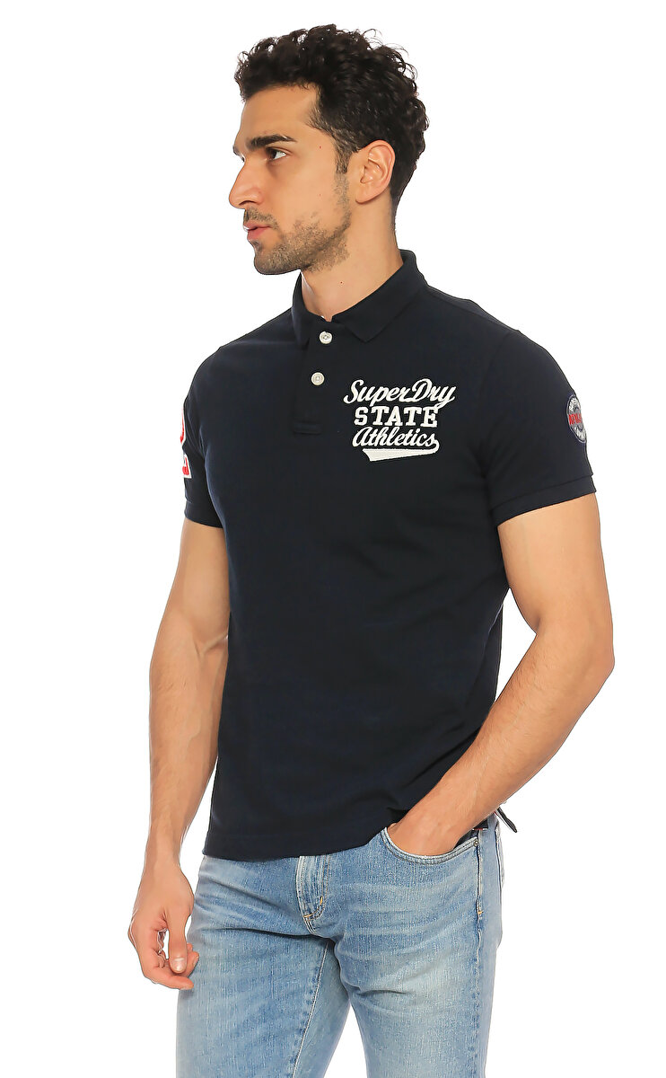 Superdry Erkek Lacivert Polo T Shirt SPDM11011TQF1TEC TotalEclipse