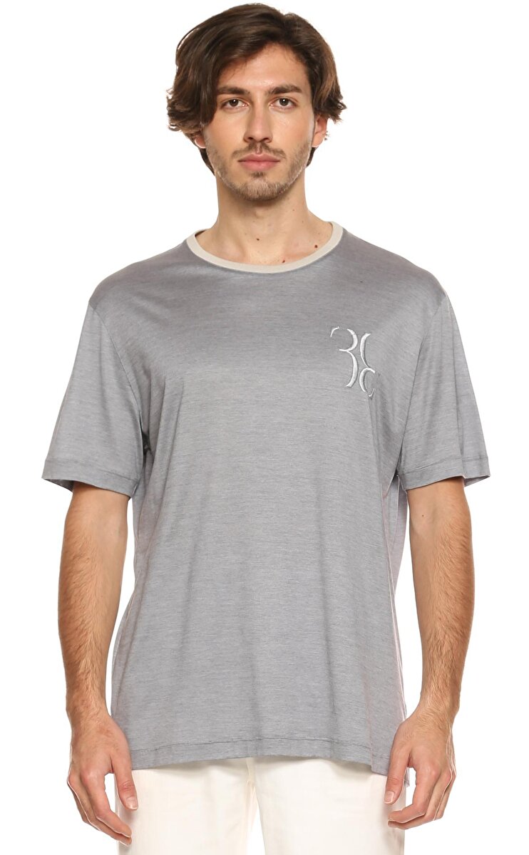 Billionaire Couture Erkek Gri T-Shirt BCUMTK2051-GREY Brandroom