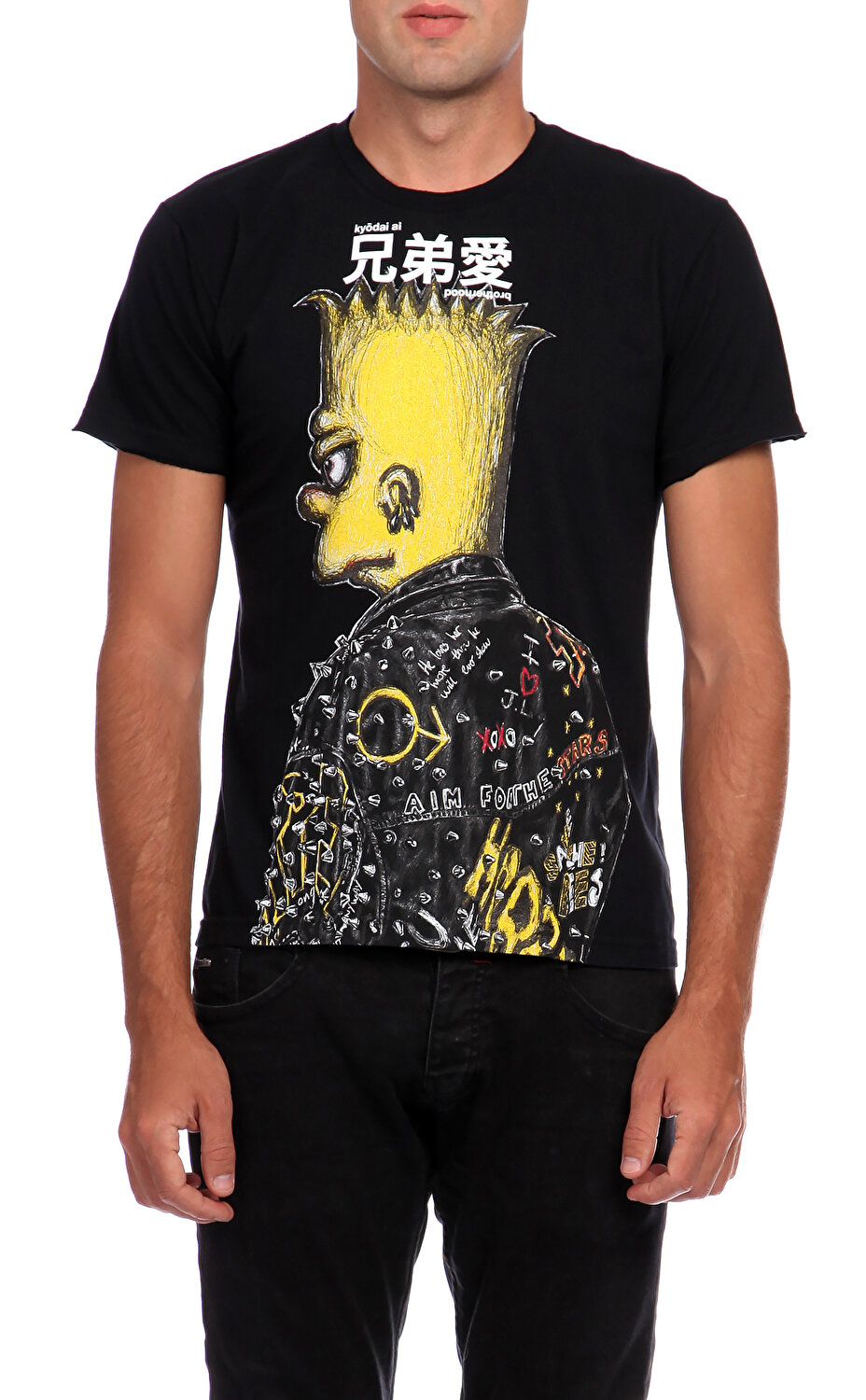 Dom Rebel Erkek Siyah TShirt DMRTPUNK2BLACKBLACK Brandroom