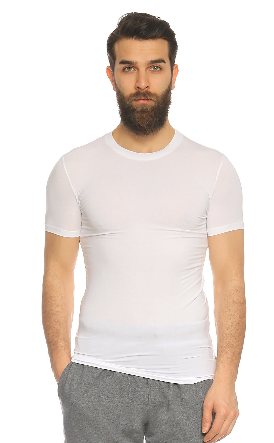 Ermenegildo Zegna Erkek Beyaz T-Shirt EZGN3M20022100-WHITE - Brandroom
