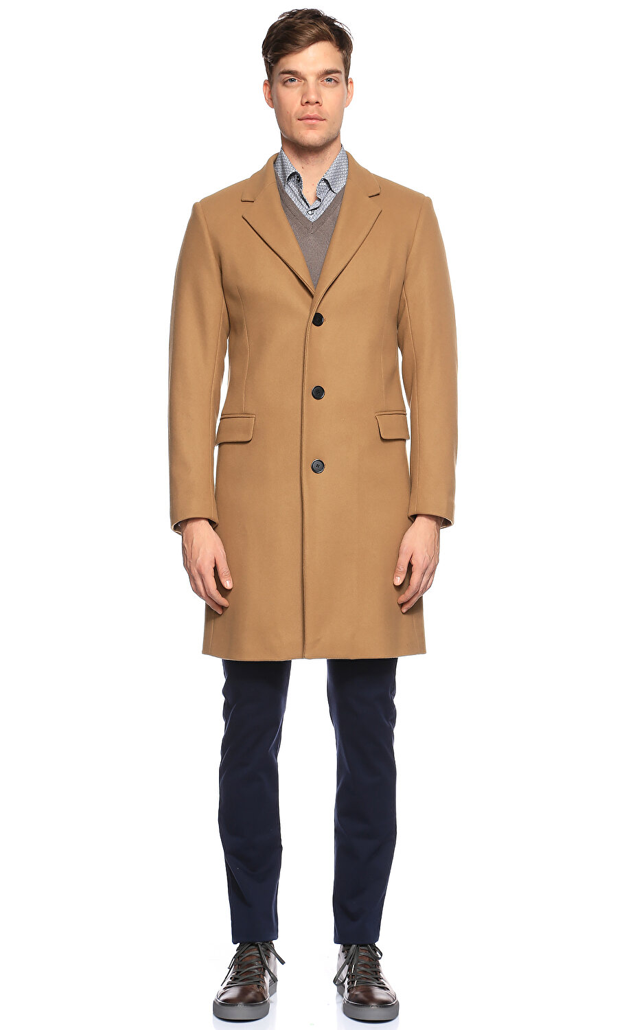 Sandro Erkek Bej Palto Sndm9481w 16 Beige Brandroom