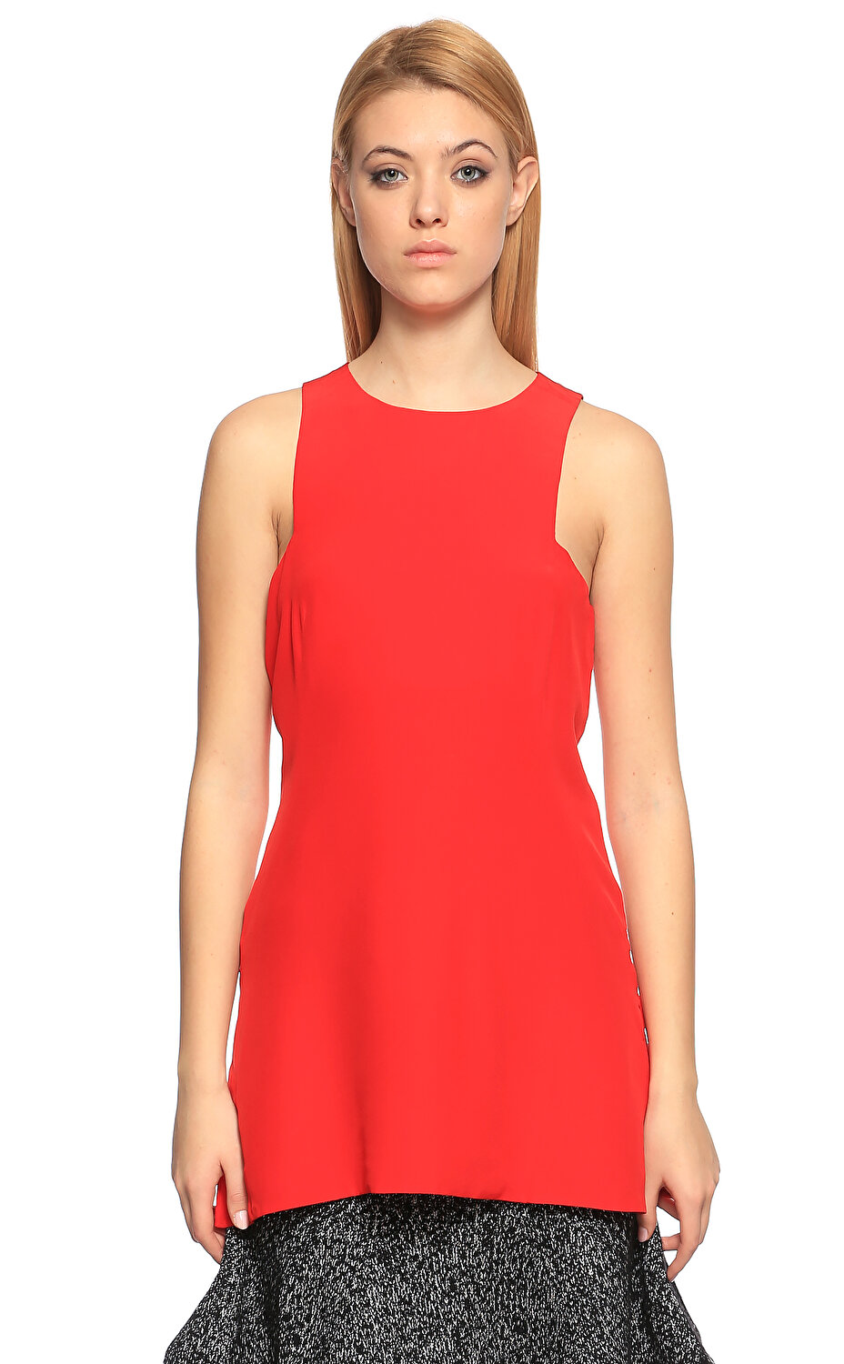 Alexander Mcqueen Kadin Kirmizi Bluz Amq349711qcb256507 Red Brandroom