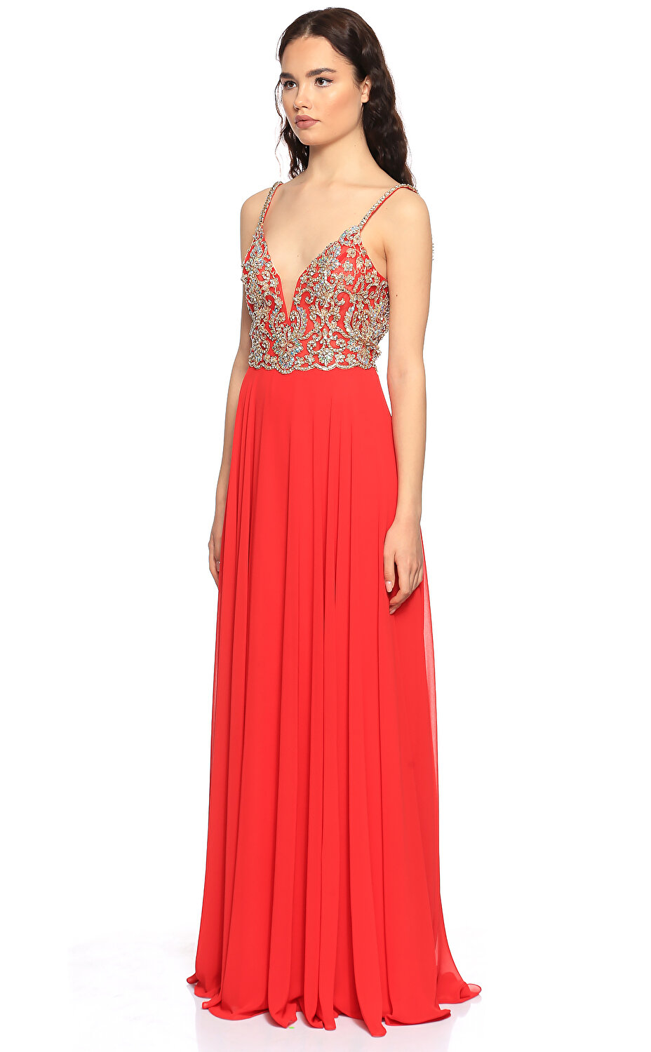 Jvn Kadin Kirmizi Gece Elbisesi Jvqjvn55888red Red Brandroom