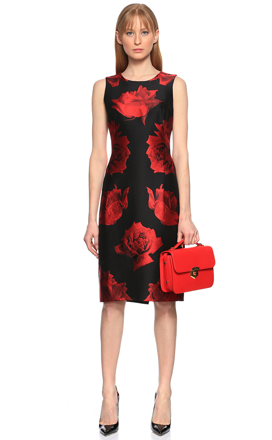 Alexander Mcqueen Kadin Elbise Amq403465 Qfh11 Black Red Brandroom